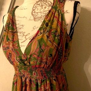 Silk chiffon boho maxi dress